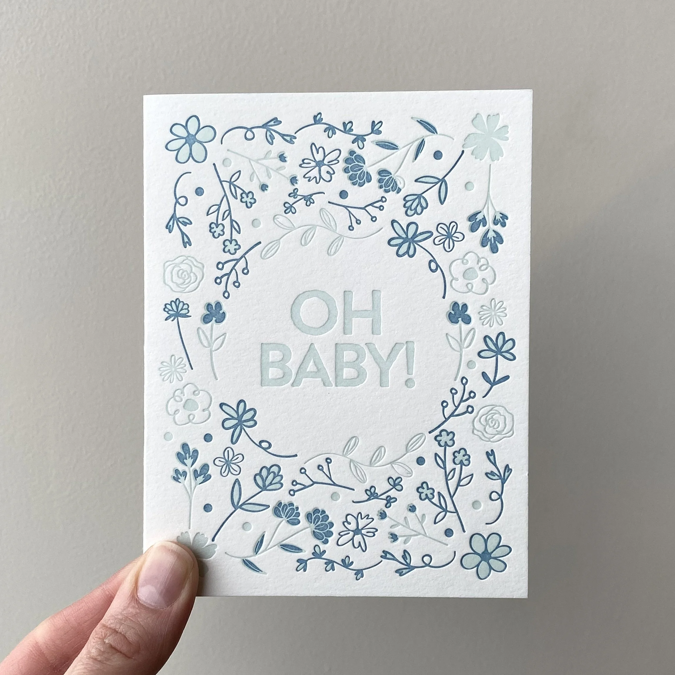 Oh Baby! Pink Letterpress Card — The Happy Envelope